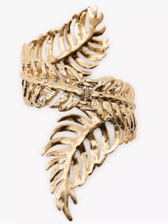 Zara Gold-tone Areca Leaf Metal Statement Bracelet. NWT main image 5